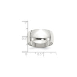 Sterling Silver Domed wedding band ring shown for scale