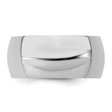 Sterling Silver Domed wedding band ring detail view