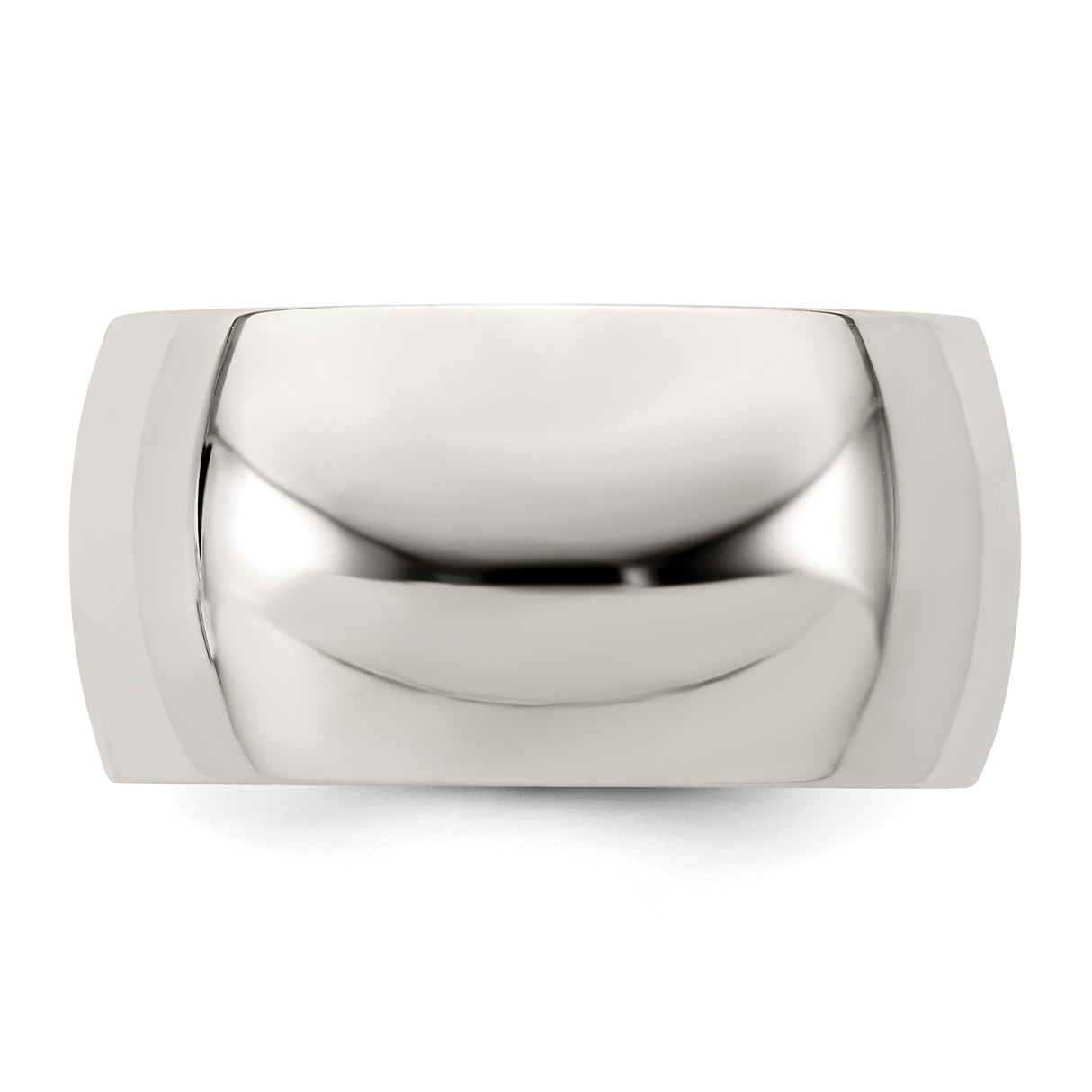 Sterling Silver Domed wedding band ring detail view