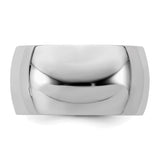 Sterling Silver Domed wedding band ring detail view