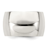 Sterling Silver Domed wedding band ring detail view