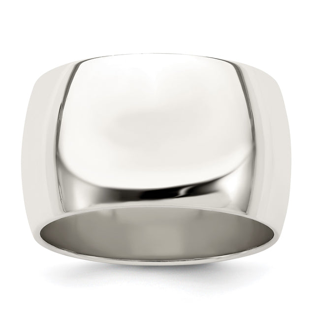 Sterling Silver Domed wedding band ring