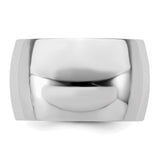Sterling Silver Domed wedding band ring detail view