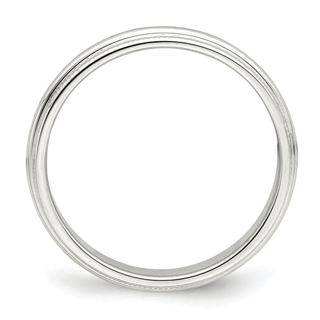 Sterling Silver Milgrain, Domed wedding band ring alternate angle