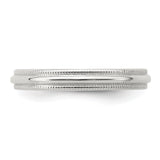 Sterling Silver Milgrain, Domed wedding band ring detail view