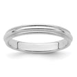 Sterling Silver Milgrain, Domed wedding band ring