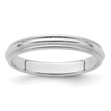 Sterling Silver Milgrain, Domed wedding band ring