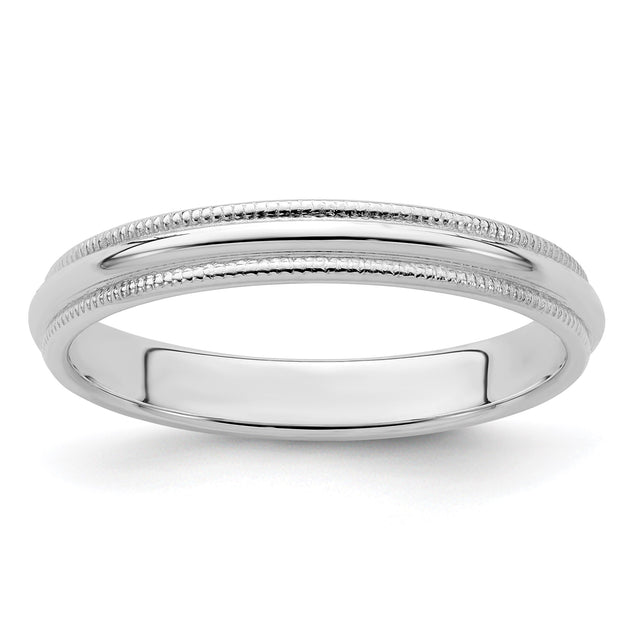 Sterling Silver Milgrain, Domed wedding band ring