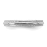 Sterling Silver Milgrain, Domed wedding band ring detail view