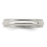 Sterling Silver Milgrain, Domed wedding band ring detail view