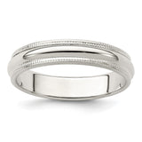 Sterling Silver Milgrain, Domed wedding band ring