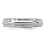 Sterling Silver Milgrain, Domed wedding band ring detail view