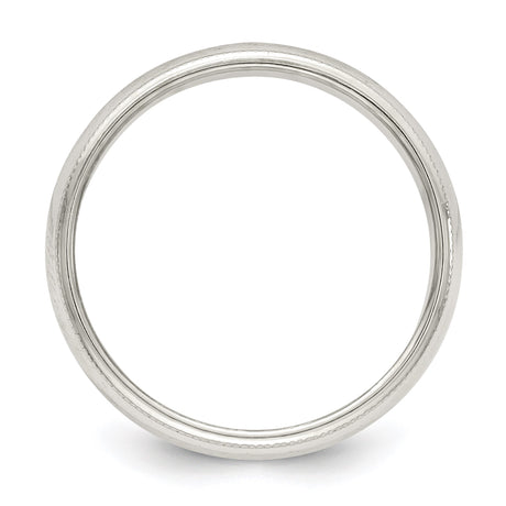 Sterling Silver Milgrain, Domed wedding band ring alternate angle