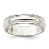 Sterling Silver Milgrain, Domed wedding band ring