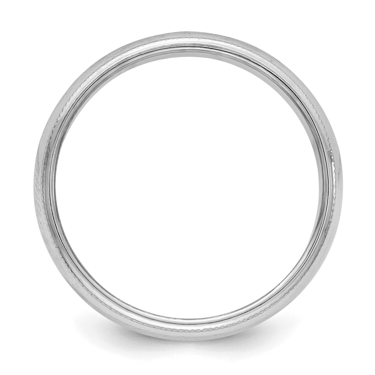 Sterling Silver Milgrain, Domed wedding band ring alternate angle