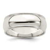 Sterling Silver Milgrain, Domed wedding band ring
