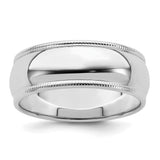 Sterling Silver Milgrain, Domed wedding band ring