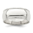 Sterling Silver Milgrain, Domed wedding band ring