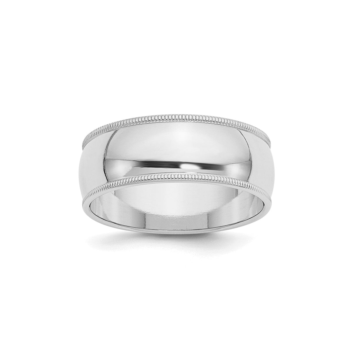 Sterling Silver Milgrain, Domed wedding band ring
