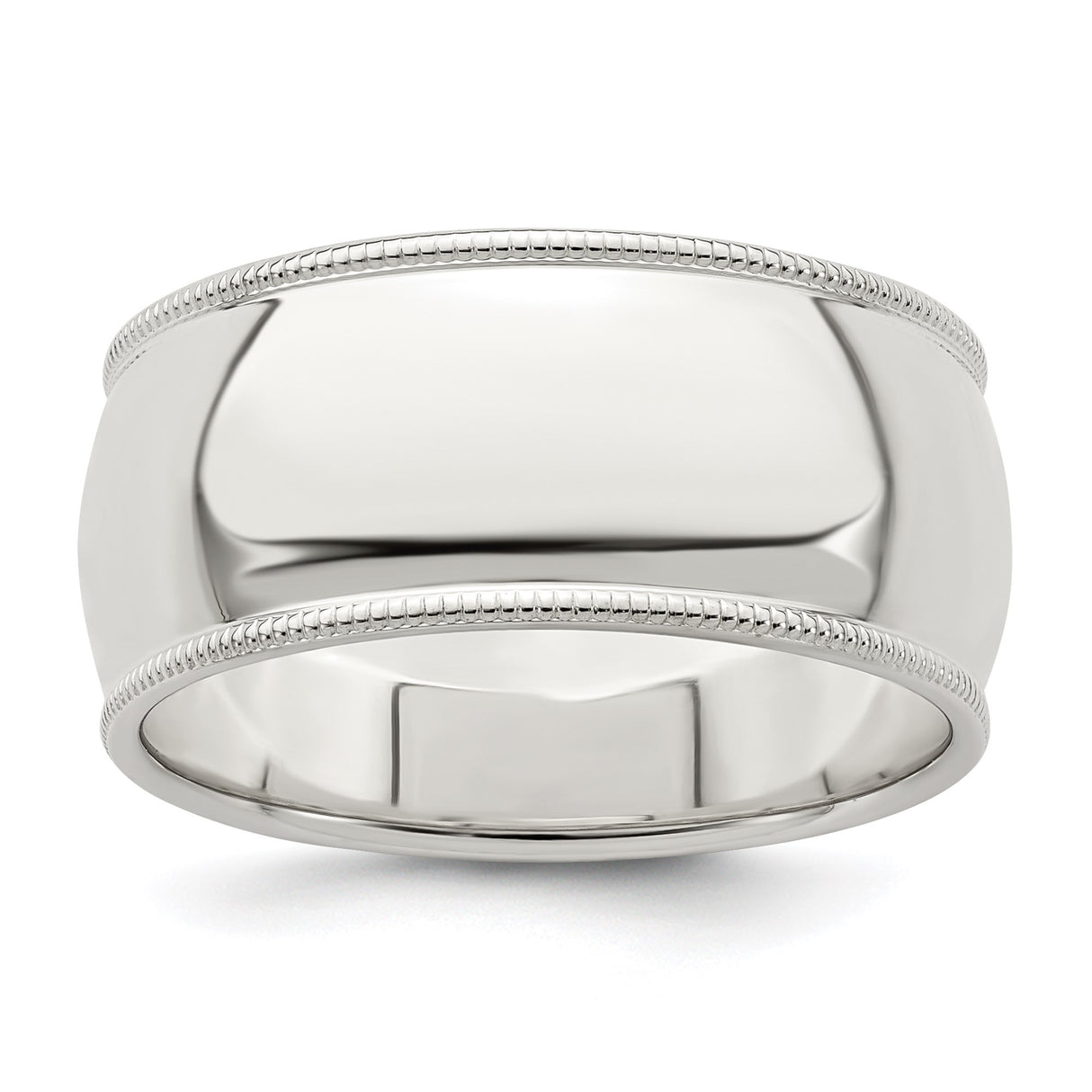 Sterling Silver Milgrain, Domed wedding band ring