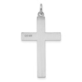 Laser Designed Cross Charm Pendant in Real 925 Sterling Silver