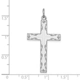 Laser Designed Cross Charm Pendant in Real 925 Sterling Silver