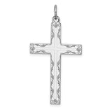 Laser Designed Cross Charm Pendant in Real 925 Sterling Silver