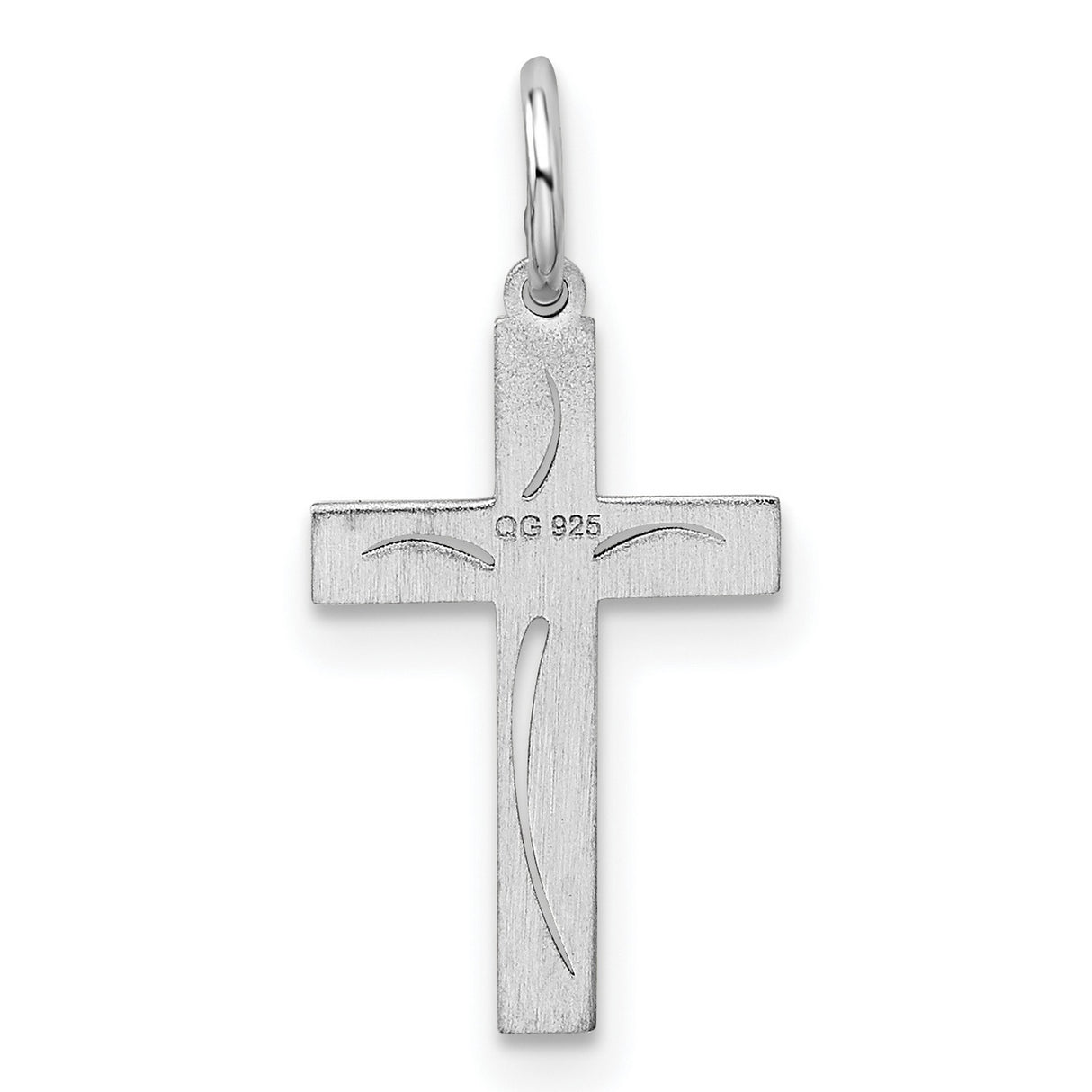 Laser Designed Cross Charm Pendant in Real 925 Sterling Silver