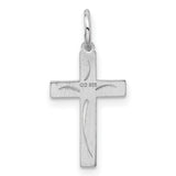 Laser Designed Cross Charm Pendant in Real 925 Sterling Silver