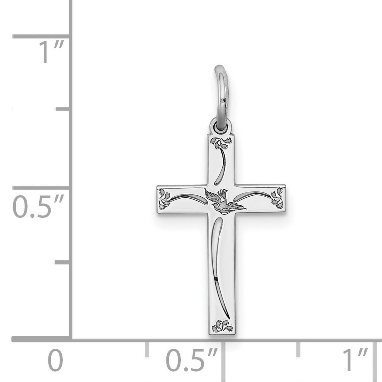 Laser Designed Cross Charm Pendant in Real 925 Sterling Silver