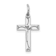 Laser Designed Cross Charm Pendant in Real 925 Sterling Silver