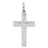 Laser Designed Cross Charm Pendant in Real 925 Sterling Silver