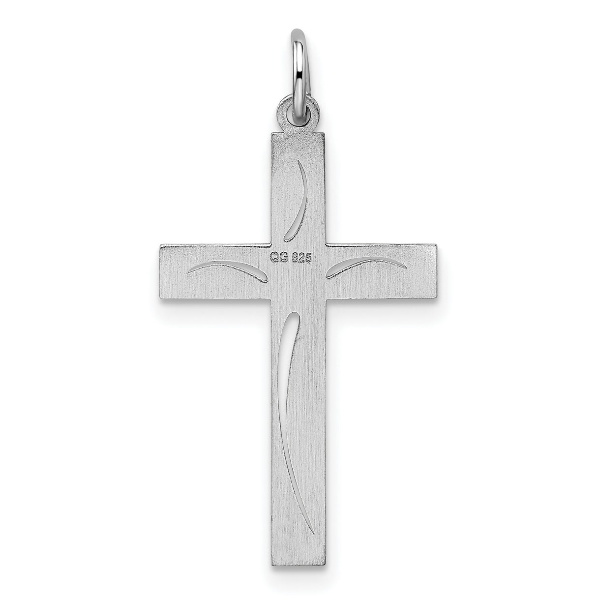 Laser Designed Cross Charm Pendant in Real 925 Sterling Silver