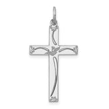 Laser Designed Cross Charm Pendant in Real 925 Sterling Silver