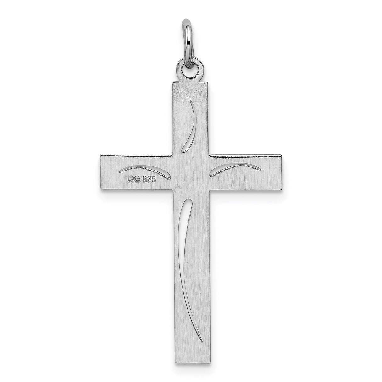 Sterling Silver Cross Pendant with Dove Charm, Polished Finish, Symbolic Faith Design