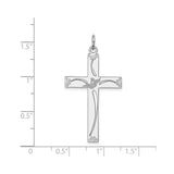 Sterling Silver Cross Pendant with Dove Charm, Polished Finish, Symbolic Faith Design