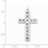 Laser Designed Cross Charm Pendant in Real 925 Sterling Silver