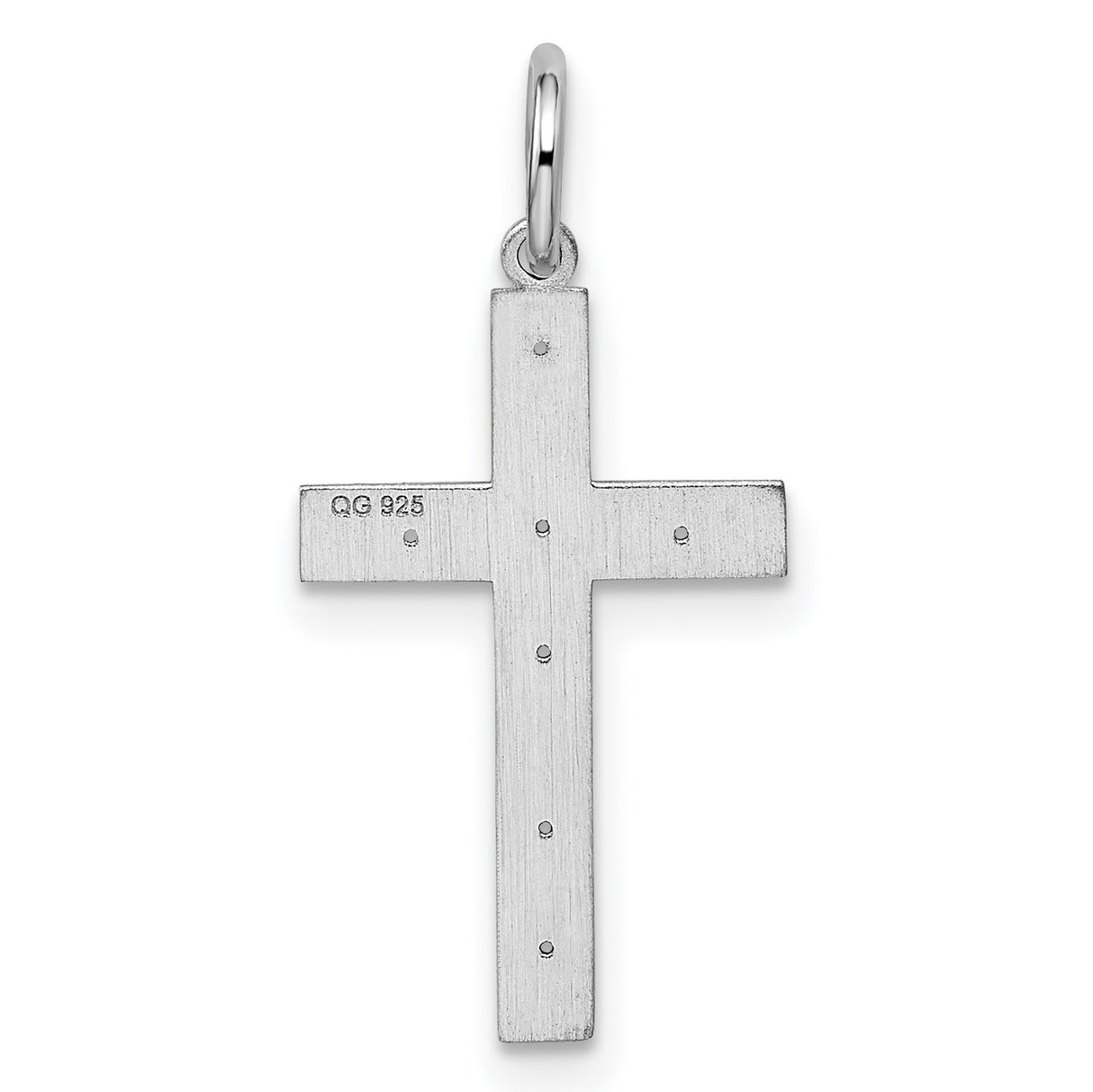 Latin Cross With Several Ichthys And Eye Charm Pendant in Real 925 Sterling Silver