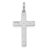 Latin Cross With Several Ichthys And Eye Charm Pendant in Real 925 Sterling Silver