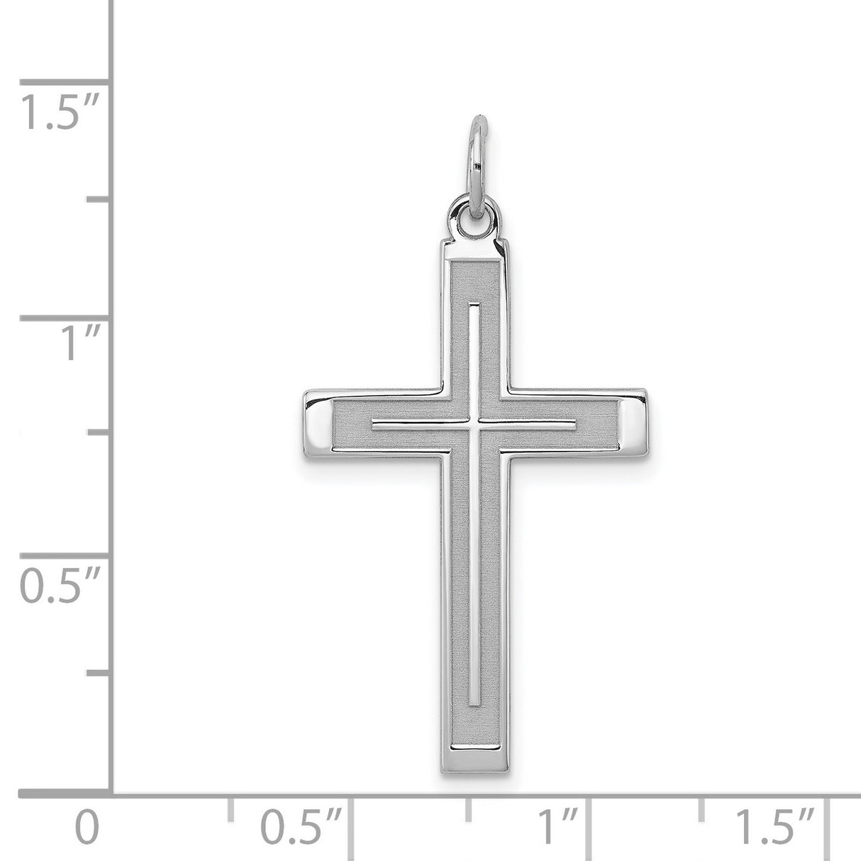 Laser Designed Cross Charm Pendant in Real 925 Sterling Silver