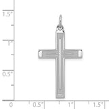 Laser Designed Cross Charm Pendant in Real 925 Sterling Silver