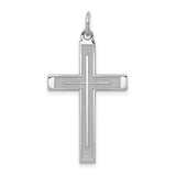 Laser Designed Cross Charm Pendant in Real 925 Sterling Silver