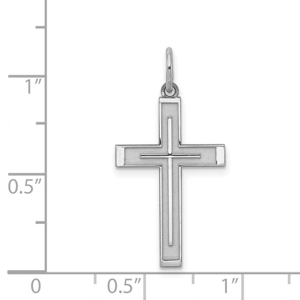 Laser Designed Cross Charm Pendant in Real 925 Sterling Silver