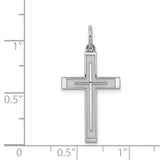 Laser Designed Cross Charm Pendant in Real 925 Sterling Silver