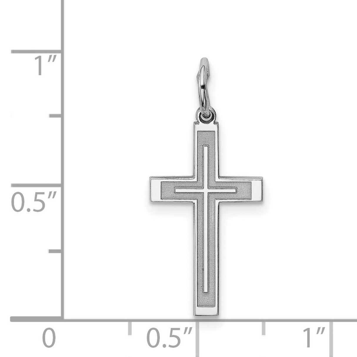 Laser Designed Cross Charm Pendant in Real 925 Sterling Silver