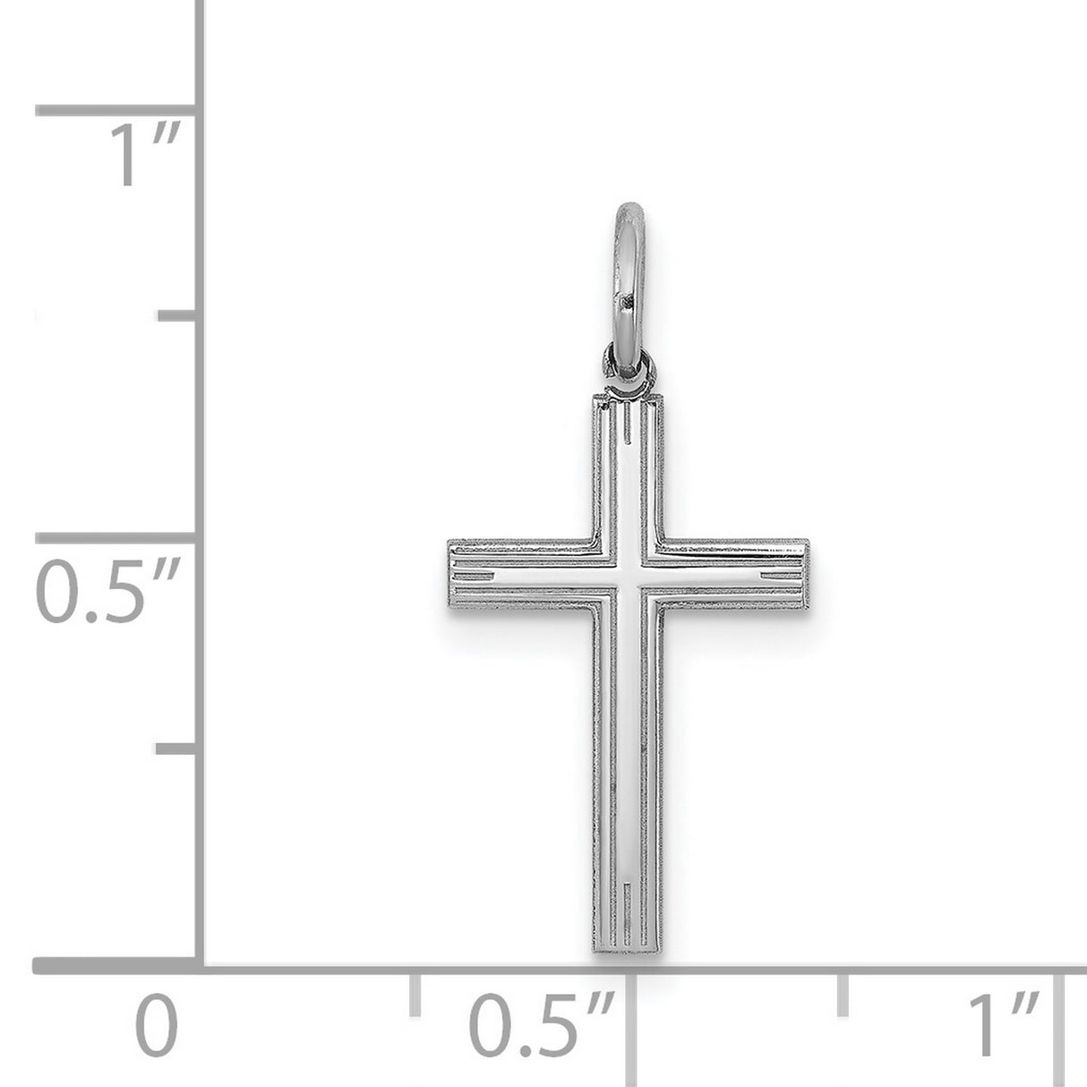 Laser Designed Cross Charm Pendant in Real 925 Sterling Silver