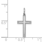 Laser Designed Cross Charm Pendant in Real 925 Sterling Silver