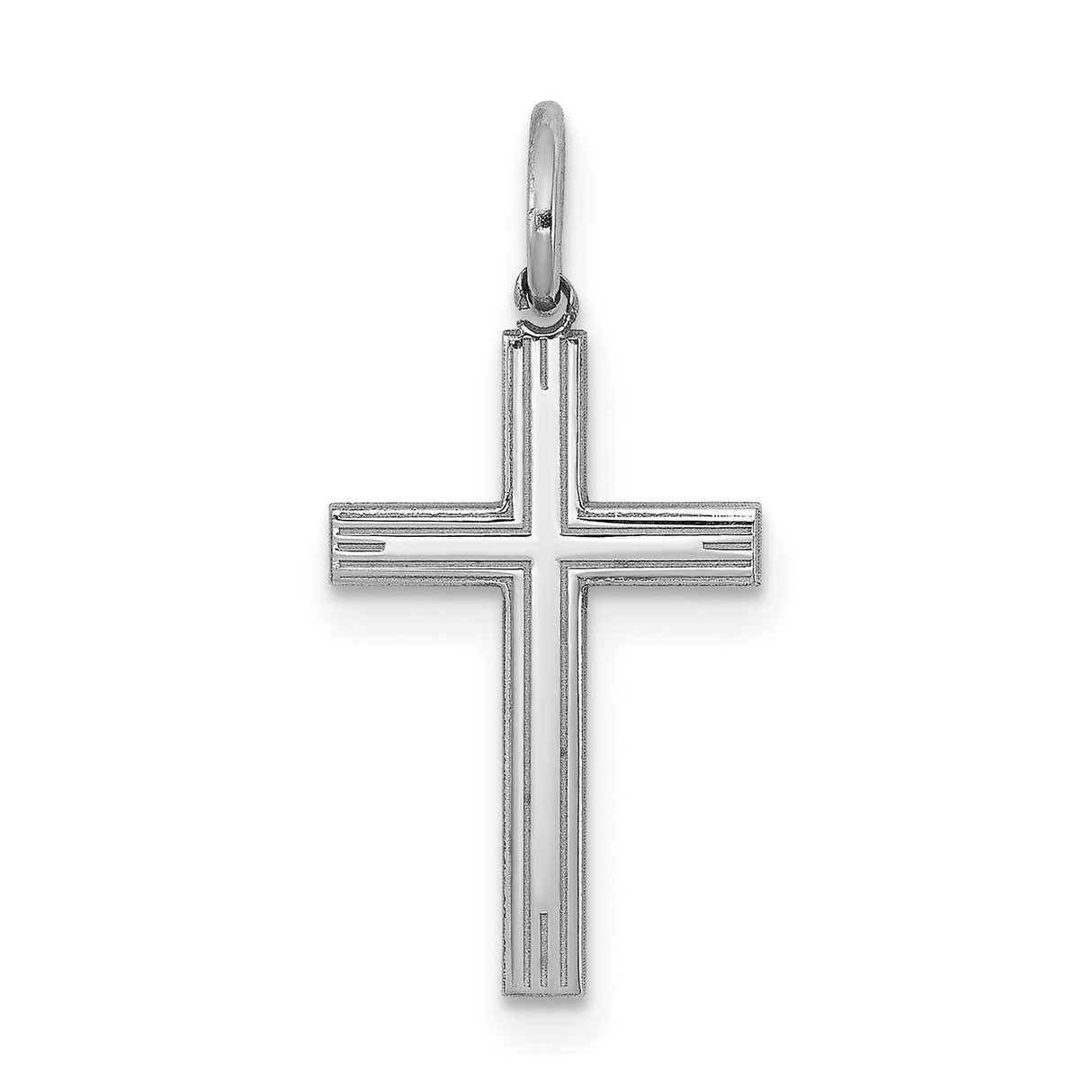 Laser Designed Cross Charm Pendant in Real 925 Sterling Silver