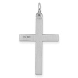 Laser Designed Cross Charm Pendant in Real 925 Sterling Silver