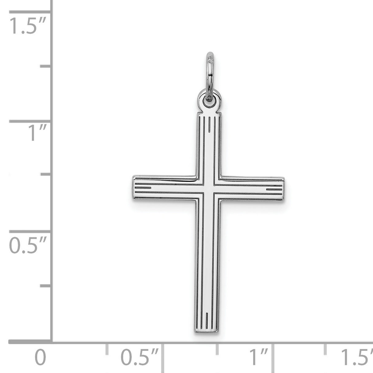 Laser Designed Cross Charm Pendant in Real 925 Sterling Silver